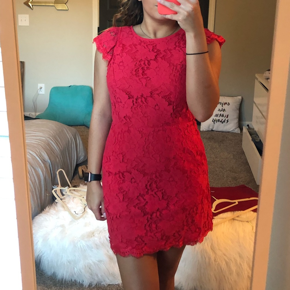 bright red semi formal dress!